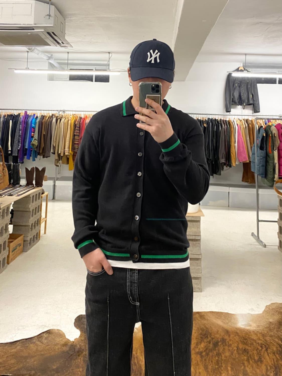 BEAMS collar knit cardigan 빔즈 카라 가디건 상품이미지3