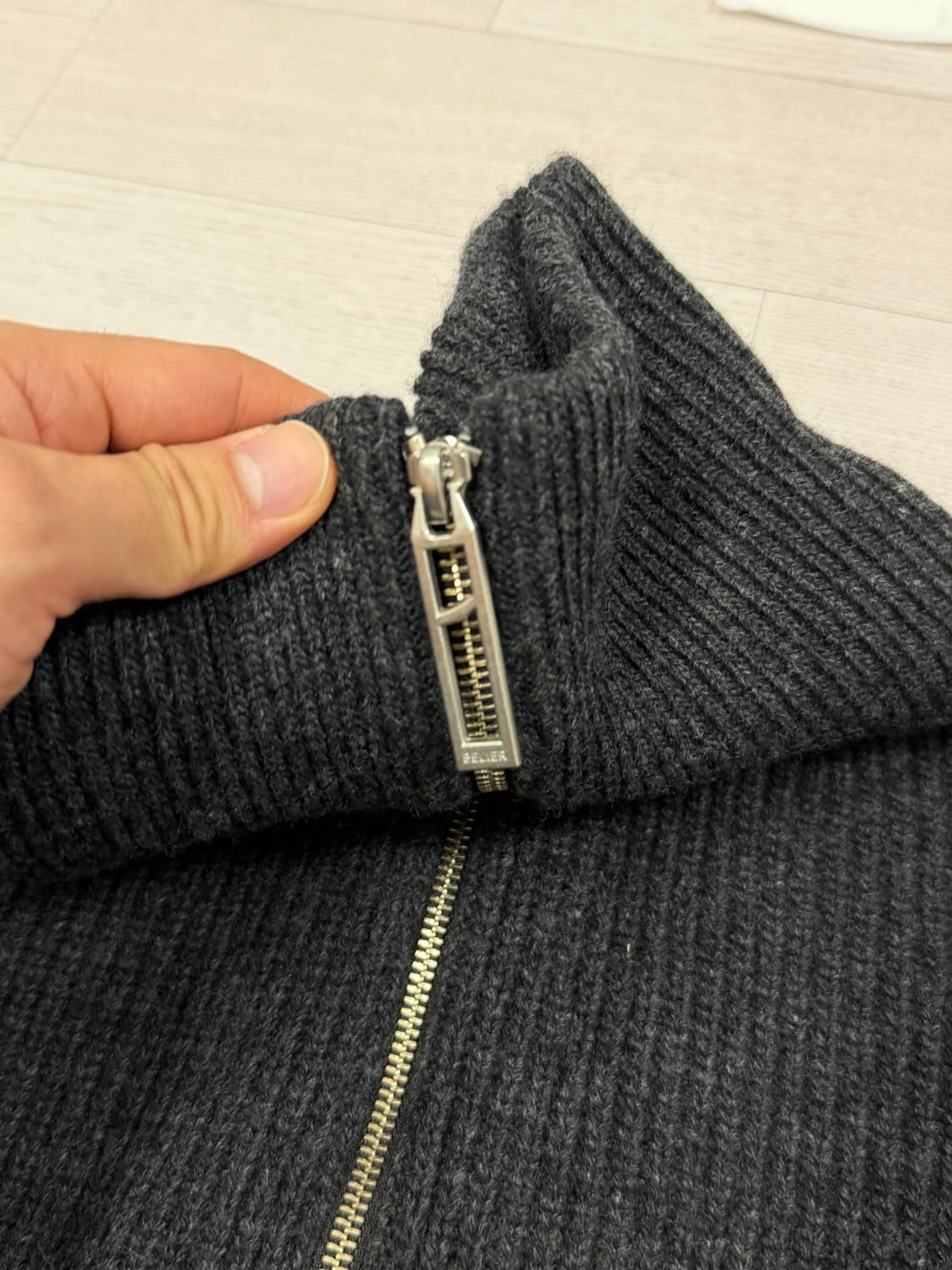 벨리에 / 23FW 하프 니트 집업 / 차콜그레이 / XL 상품이미지2