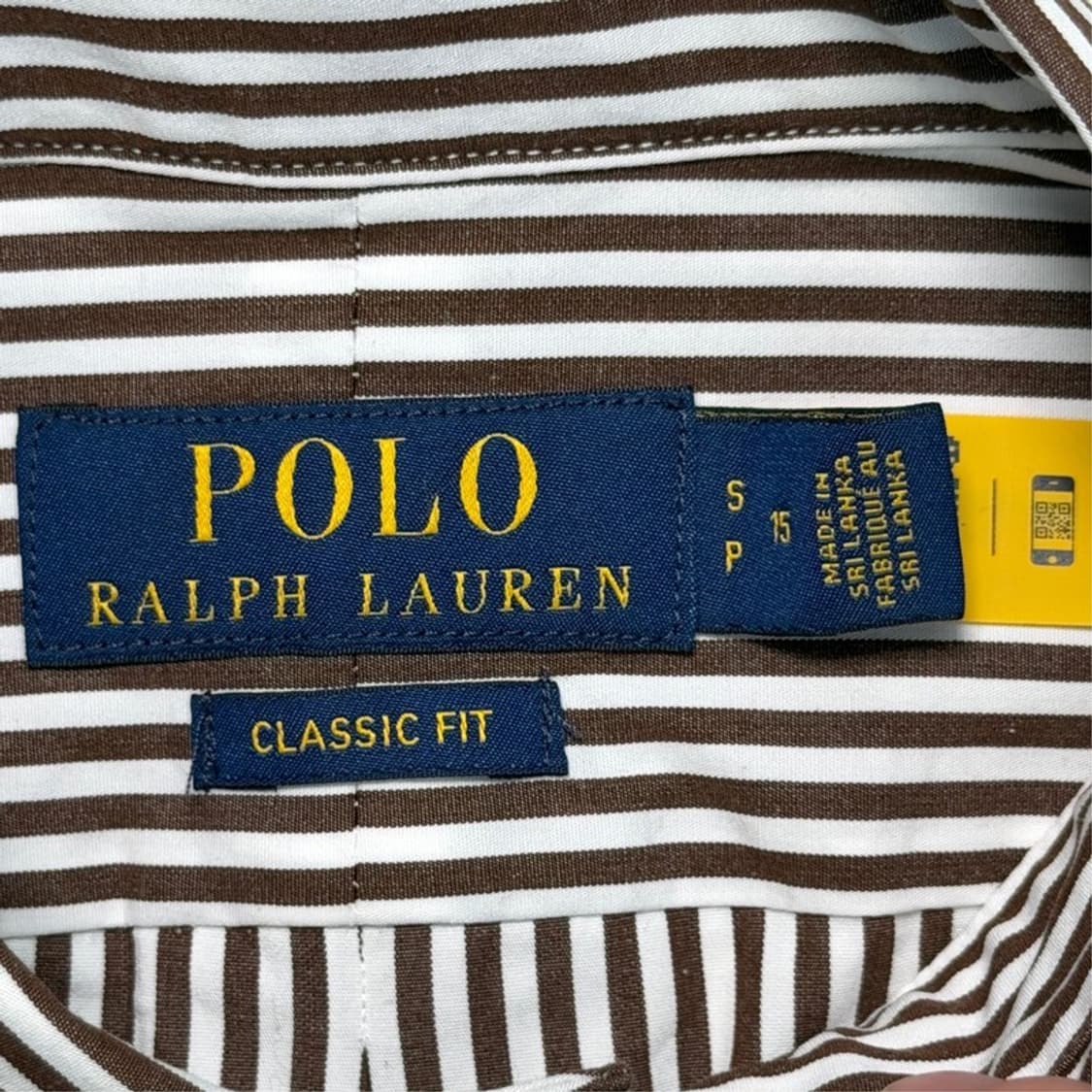 폴로랄프로렌  클래식핏 스트라이프 셔츠 화이트&브라운 S 상품이미지4