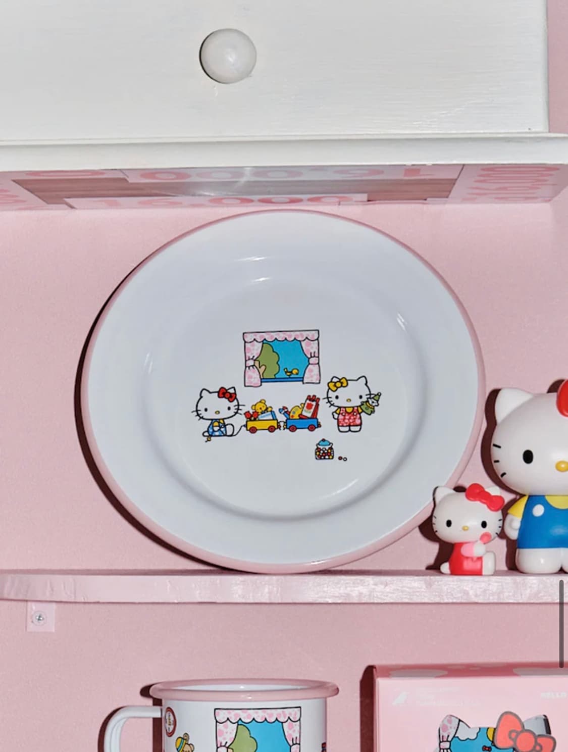 [미개봉] 크로우캐년 헬로키티 머그 플레이트 핑크 상품이미지2