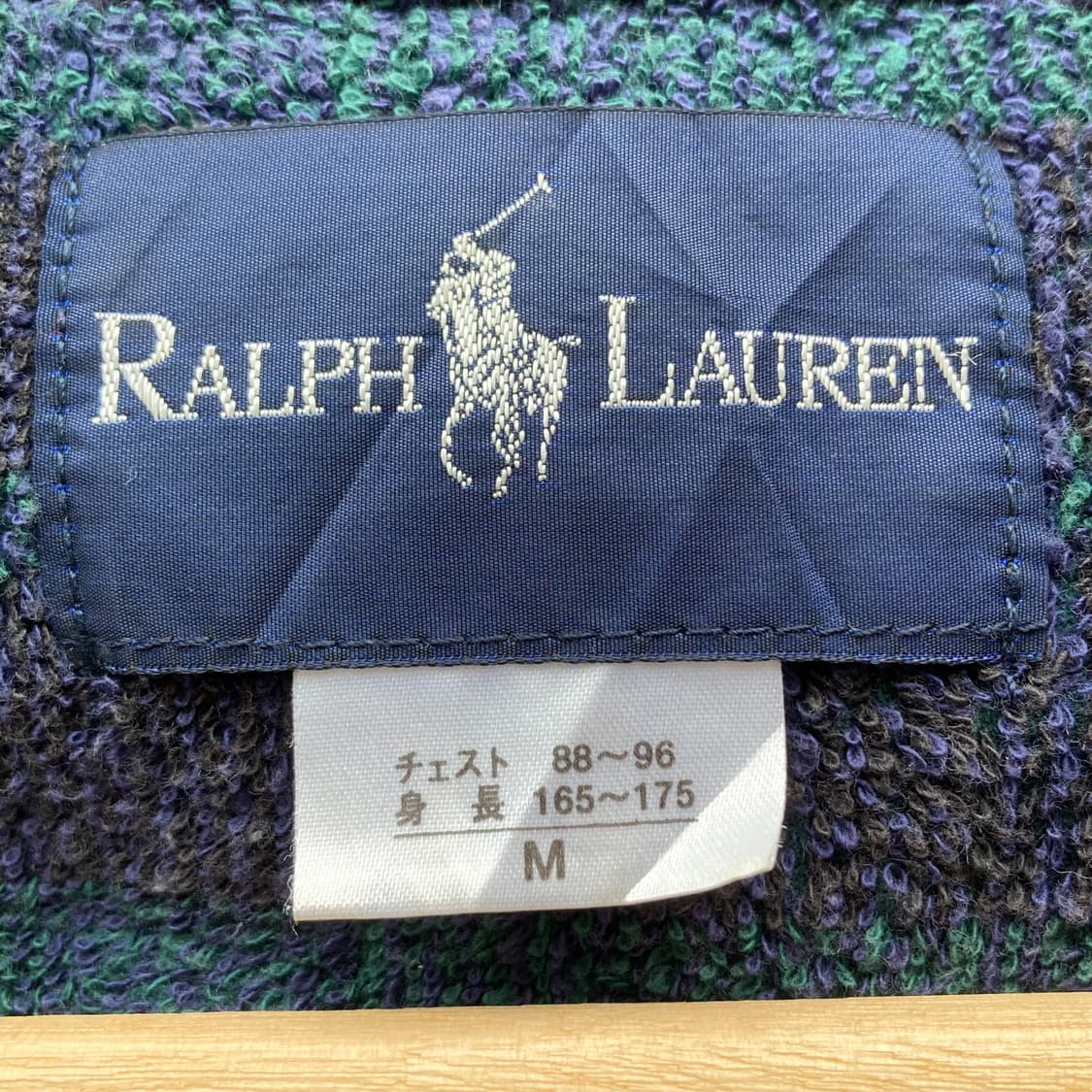 폴로 랄프로렌 블랙 와치 타탄 체크 타월 더플 코트 상품이미지5