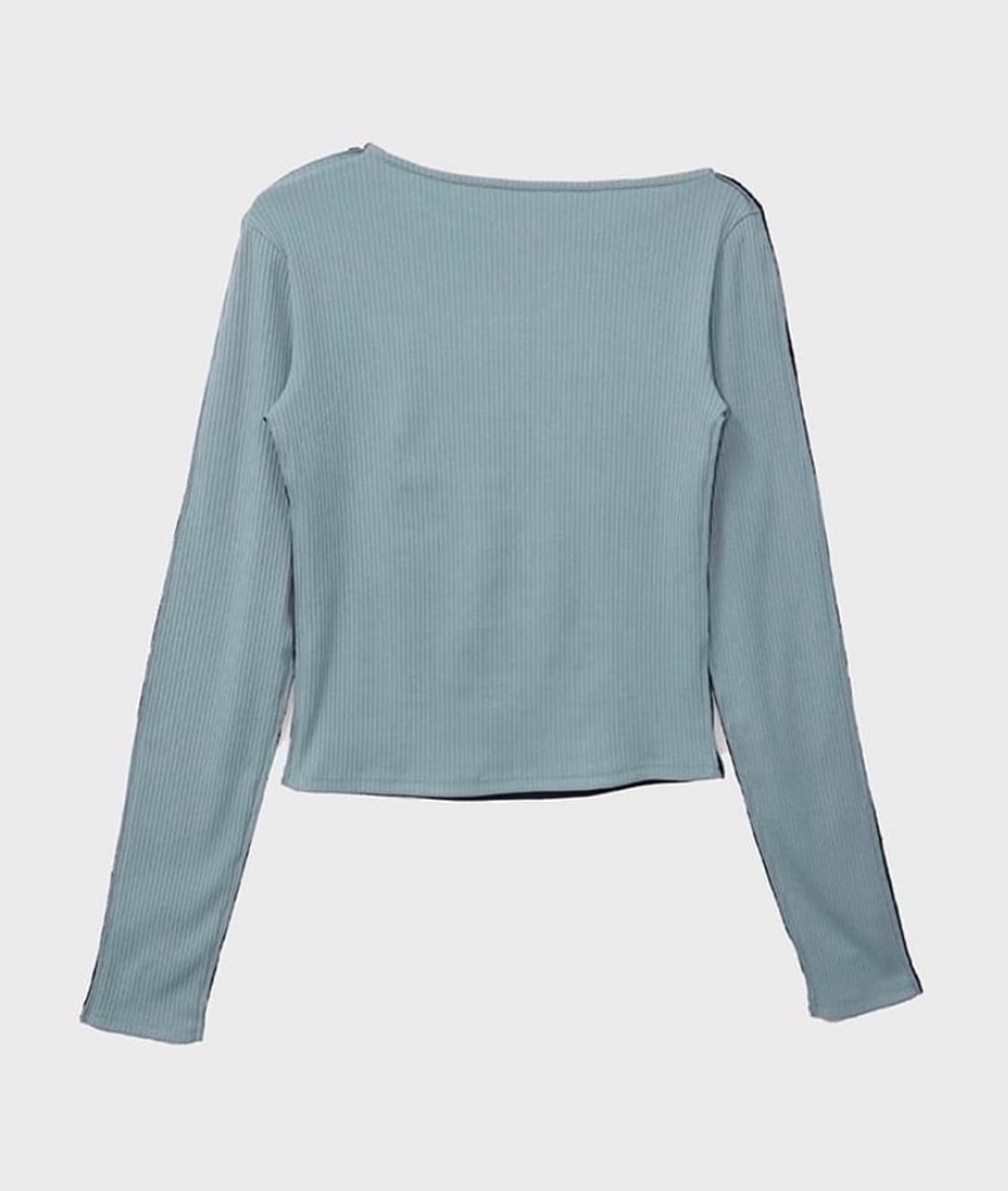 데어드 하프앤하프 롱슬리브 네이비 상품이미지2