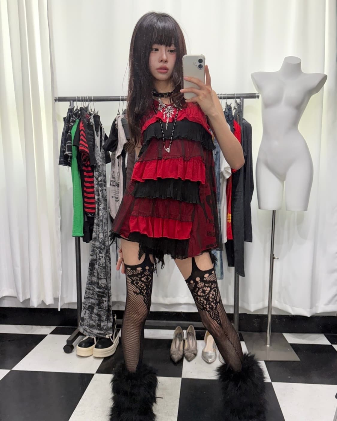 🎸블랙 & 레드 펑크 슬리브리스🎸 상품이미지5