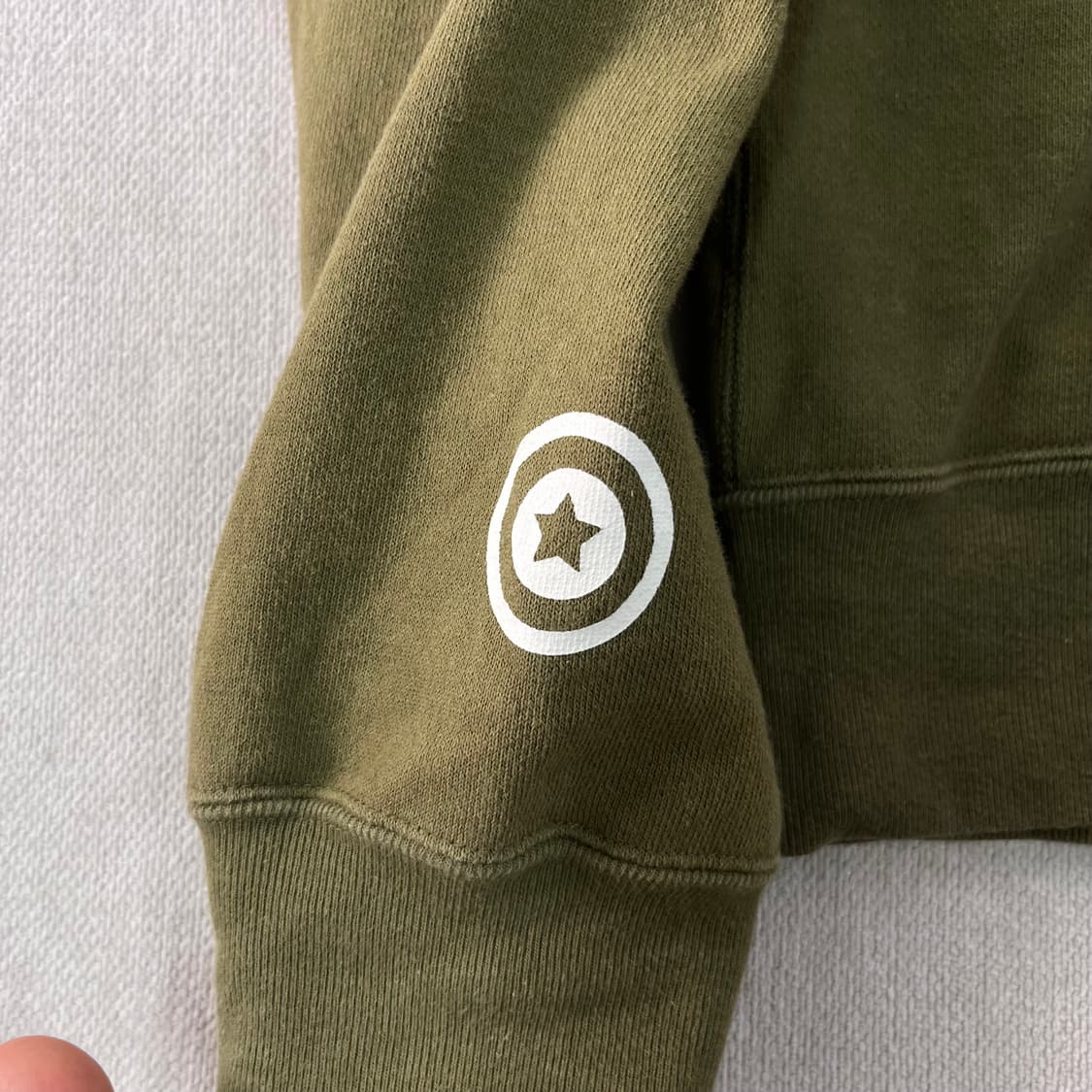 100 베이프 타이거 카키 반집업 후드티 상품이미지6