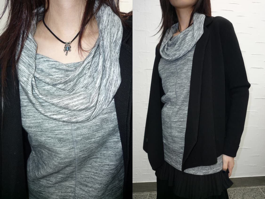 wide opening neck top 상품이미지1