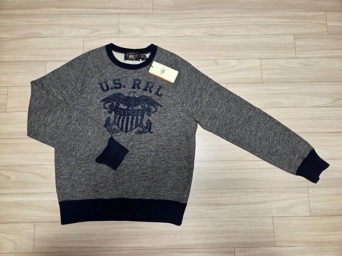 RRL U.S. RRL 로고 플리스 인디고 크루넥 스웻셔츠 상품이미지1