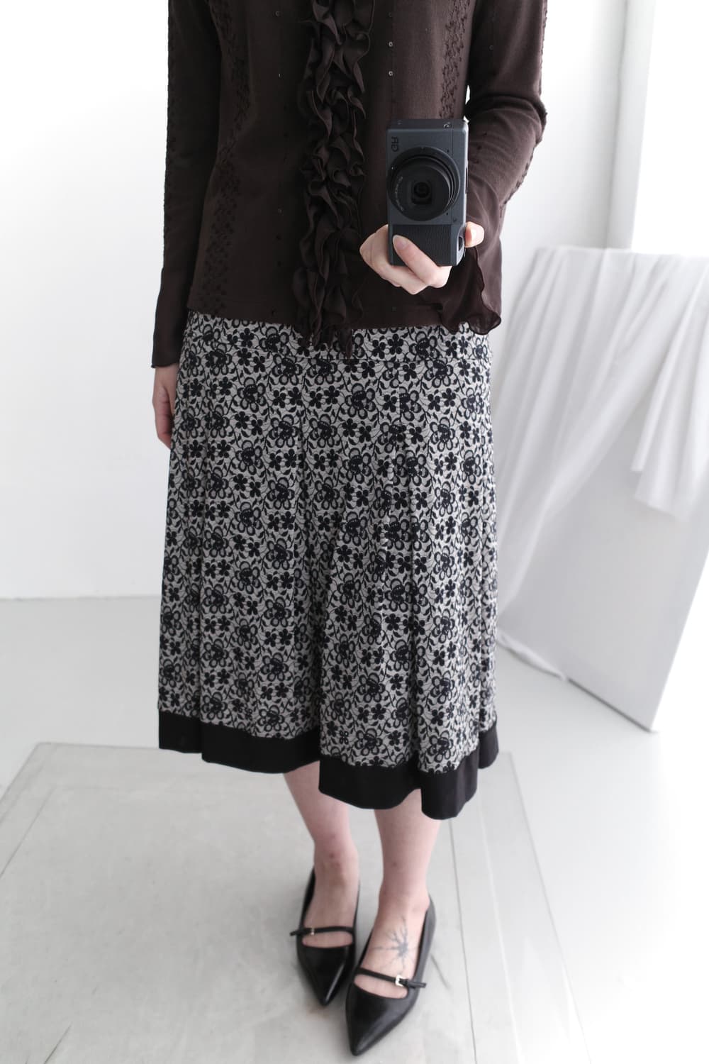 flower pleats skirt 상품이미지5