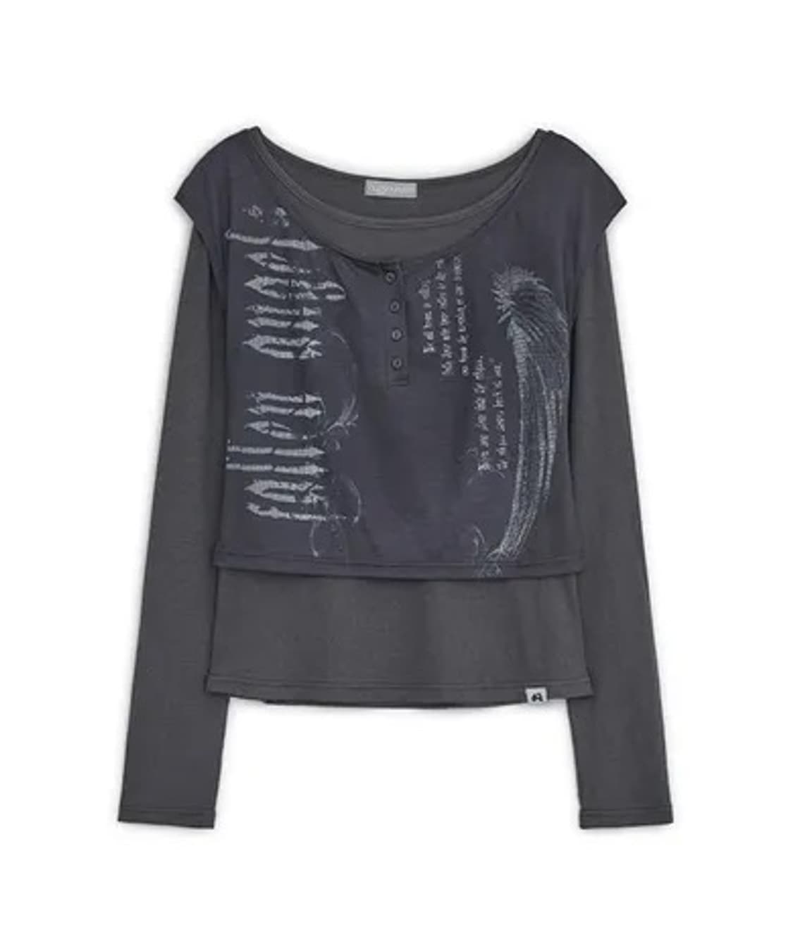 허그유어스킨 폴런 엔젤 레이어드 탑 차콜 상품이미지1