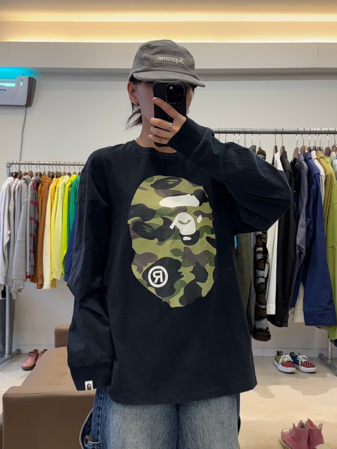 베이프 1ST 카모 빅 에이프 헤드 티셔츠 상품이미지5