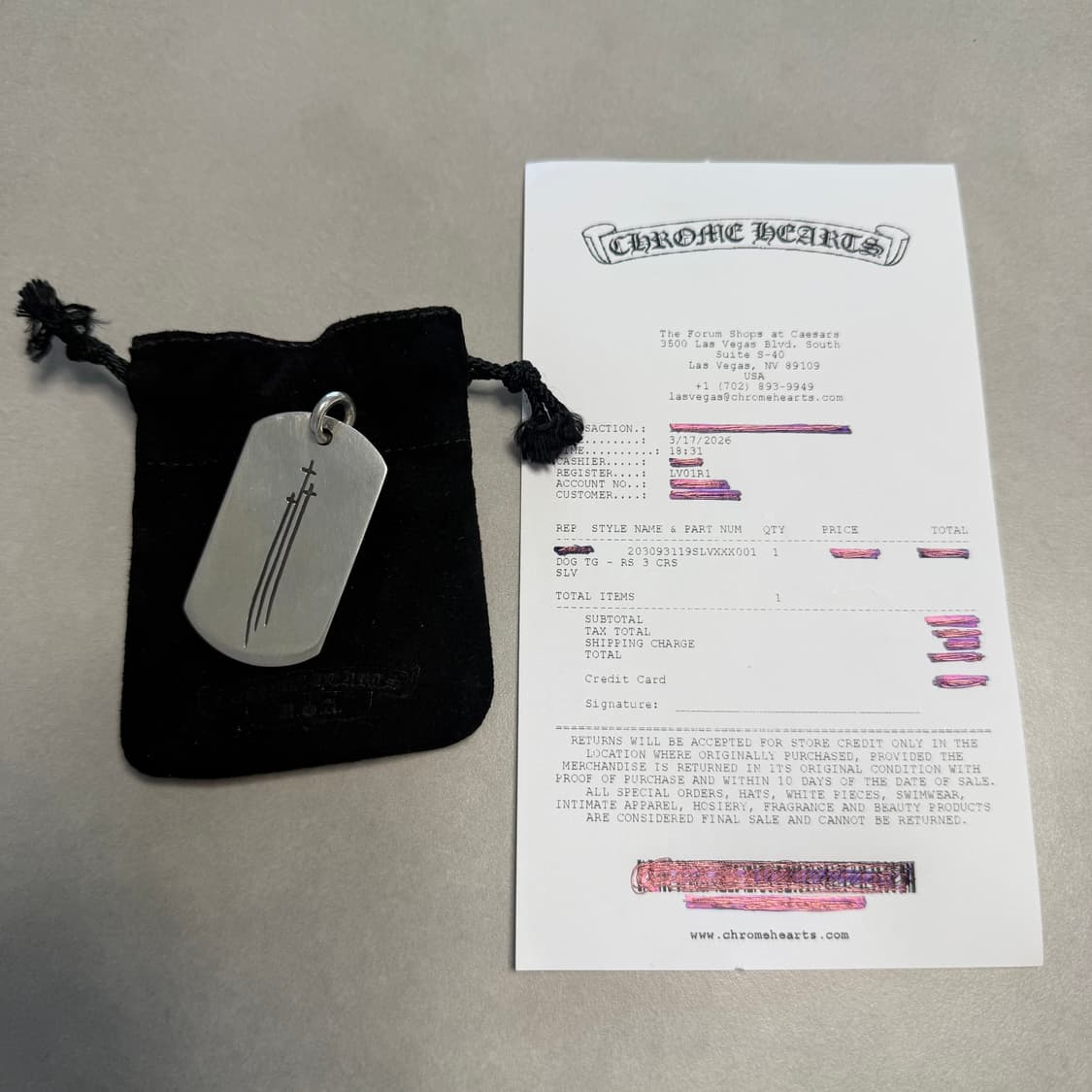 [새상품] 크롬하츠 RS3 도그택 라지 상품이미지1