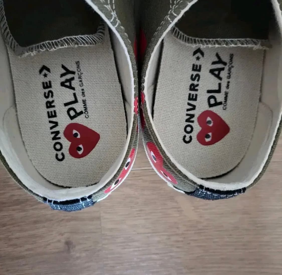 꼼데가르송x척테일러 콜라보 로우 카키 270 상품이미지4