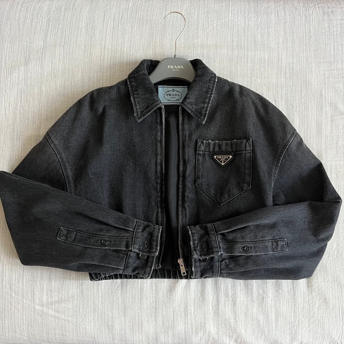 프라다 22fw 데님 블루종 36 상품이미지3