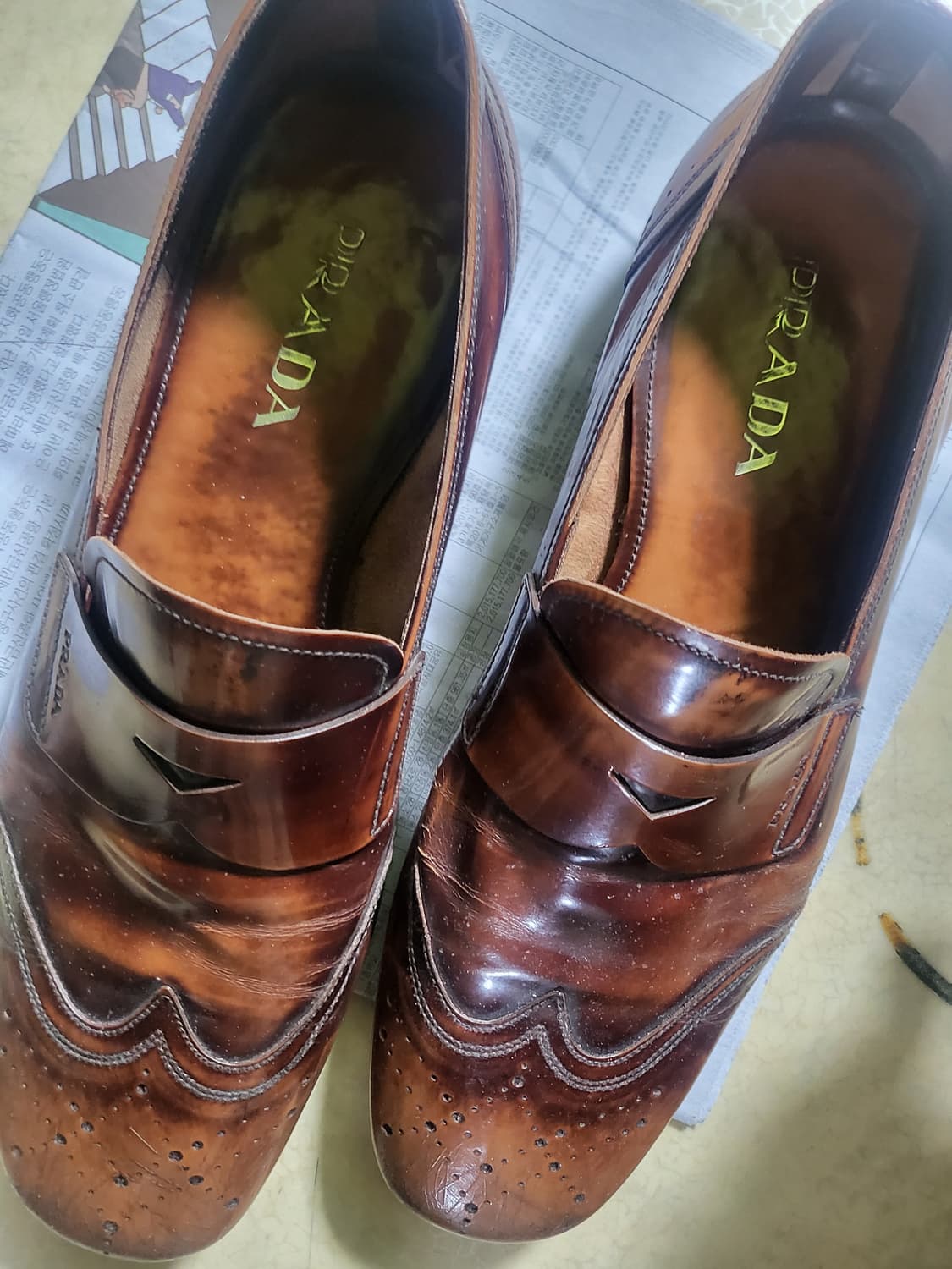 빈티지 프라다 로퍼 브라운 9사이즈 상품이미지5