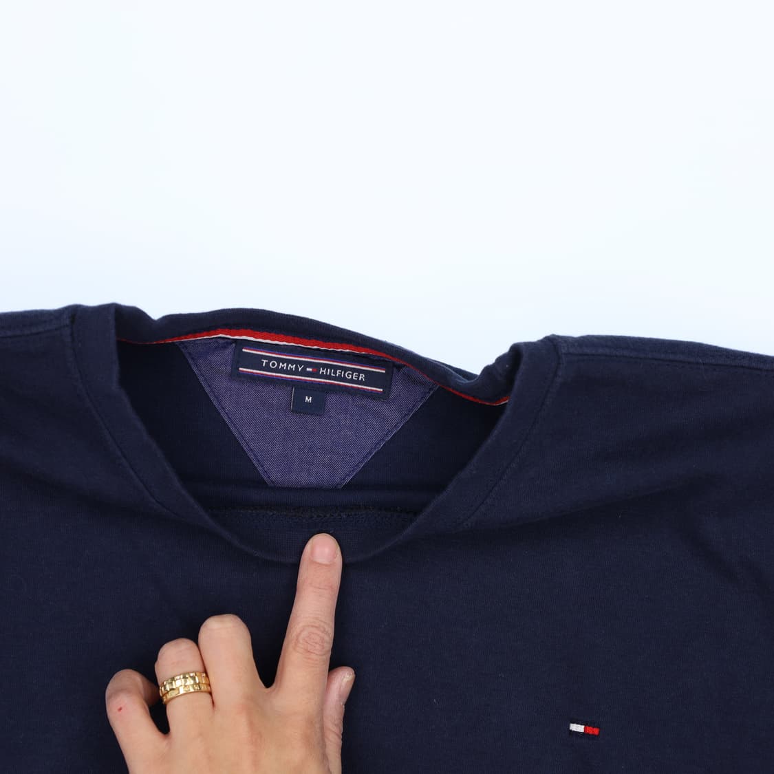 [M] 타미힐피거 네이비 맨투맨 티셔츠 1212H1 상품이미지4