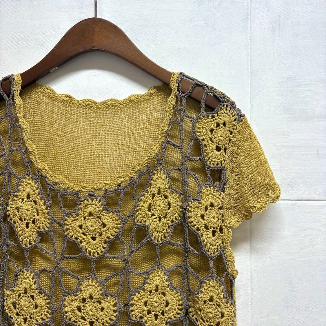 Prim Rose 플라워 네트 페어리 크로쉐 탑 F JPN 상품이미지2