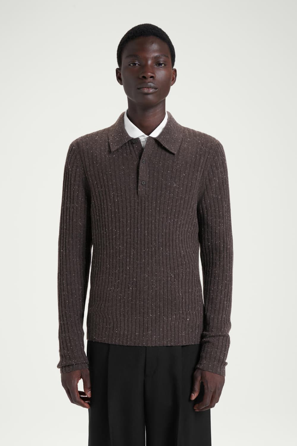 COS 코스 아뜰리에 프렉클 브라운 니트 폴로 M 상품이미지1