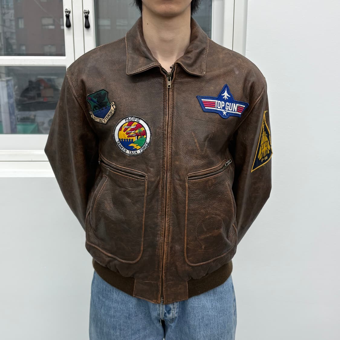 빈티지 레더 자켓  상품이미지1