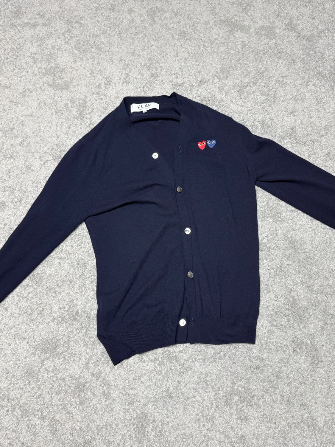 플레이 꼼데가르송 더블하트 가디건 네이비 2XL 상품이미지2