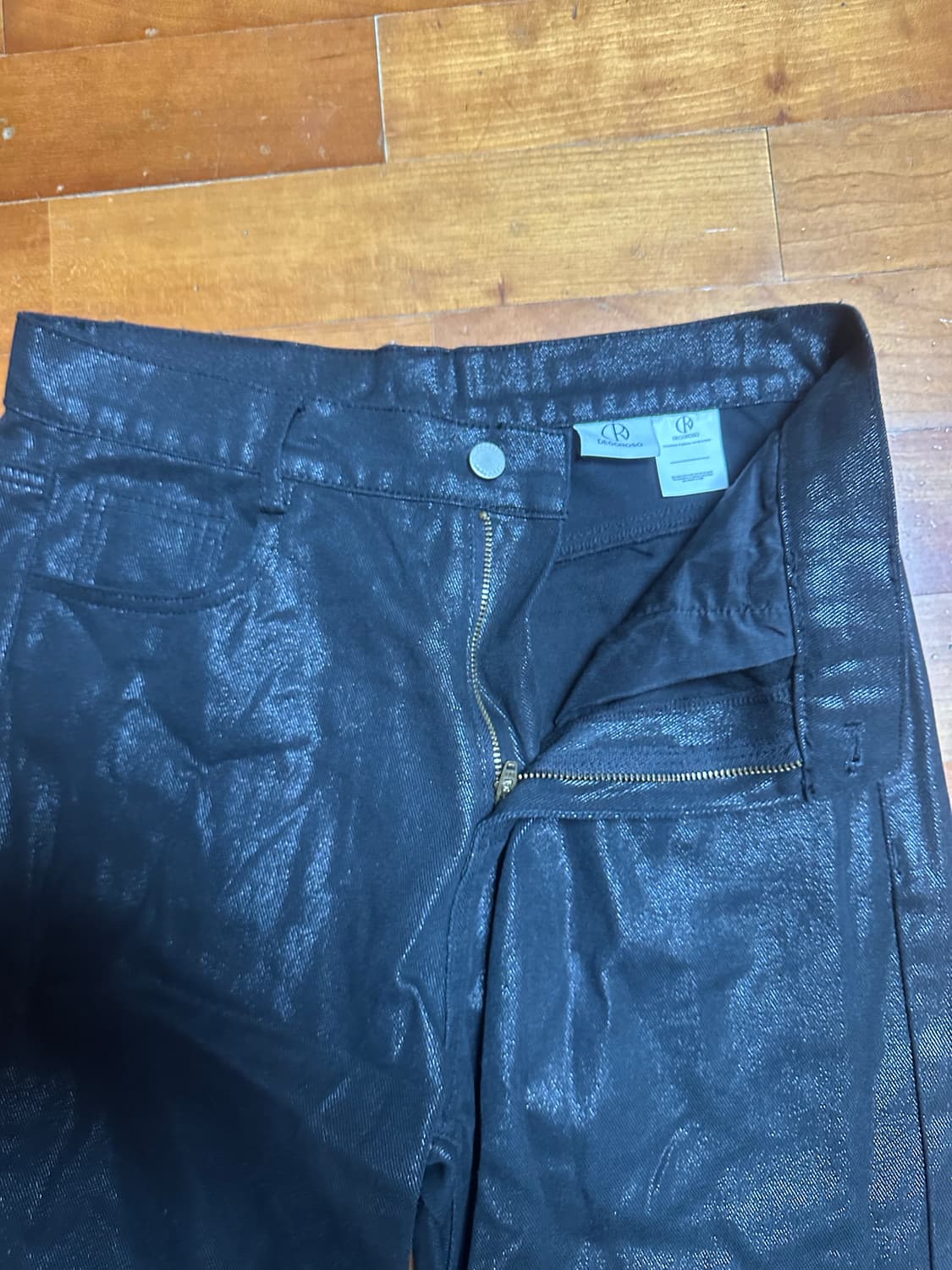 데꼬로소 녹스 레귤러 스트레이트 데님 팬츠 [코팅 블랙] 상품이미지5