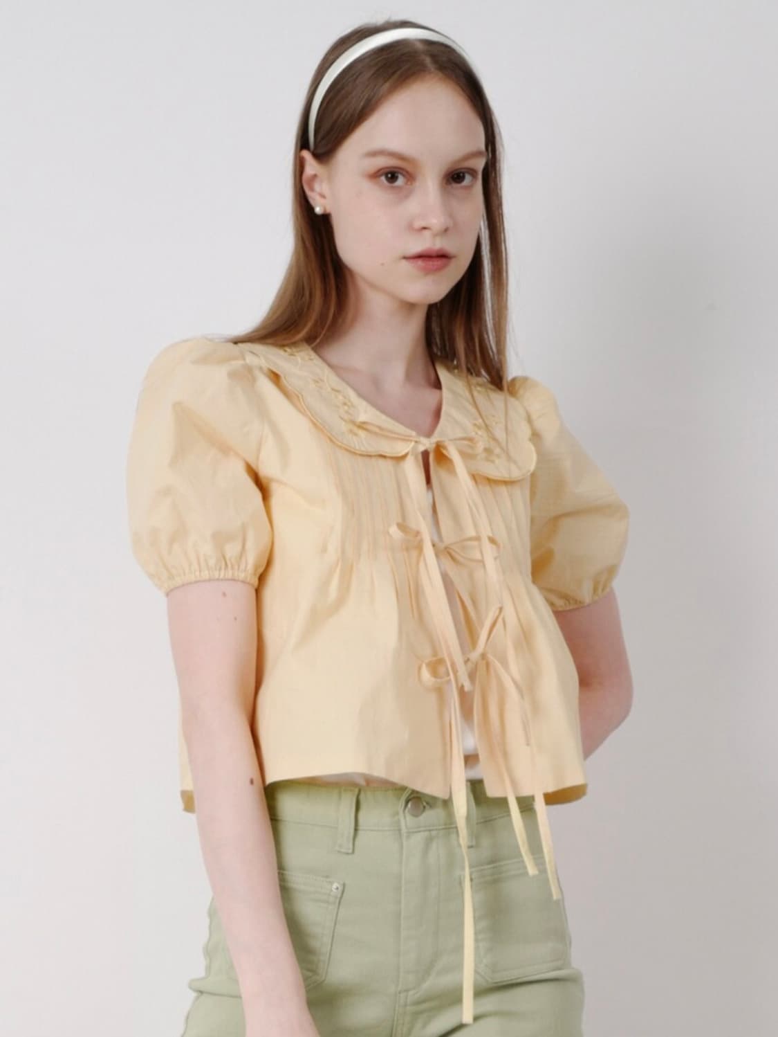 w컨셉 모메벤 블라우스 (빌리 하루나 착용) 상품이미지2