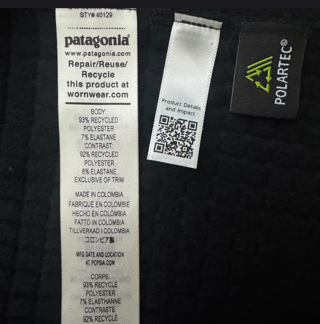 파타고니아 R1 재킷(블랙 / 라지사이즈) 상품이미지3