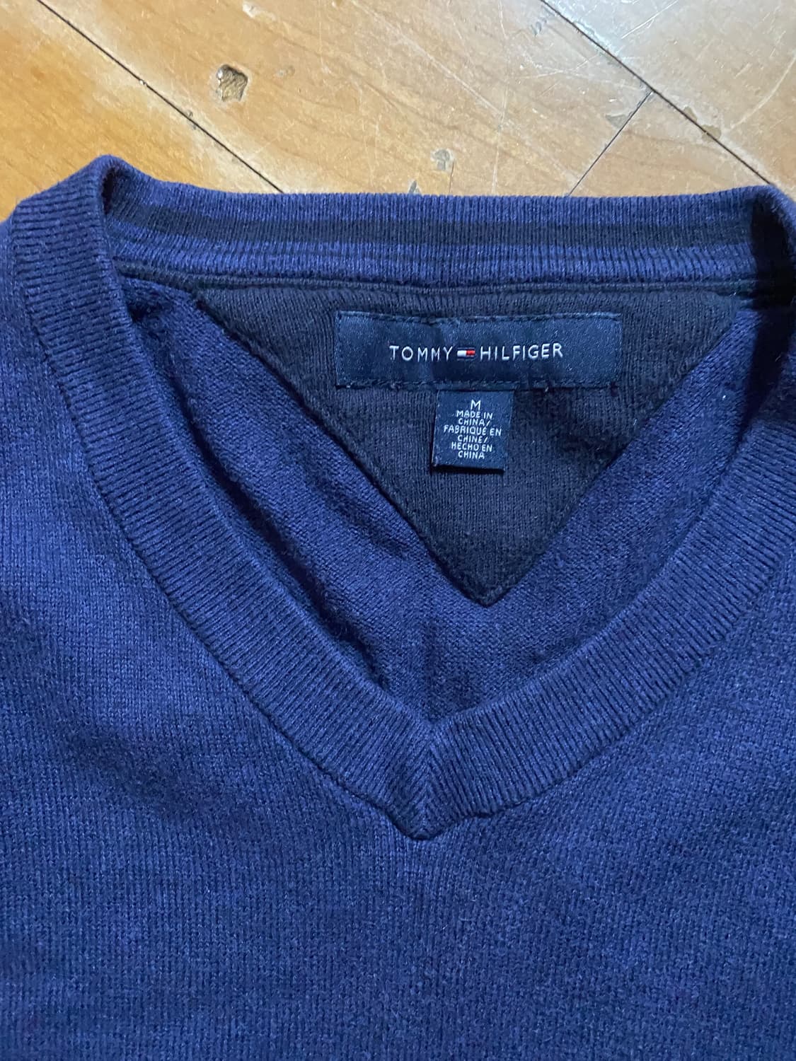 타미힐피거 네이비 코튼 니트 M (100) 상품이미지2