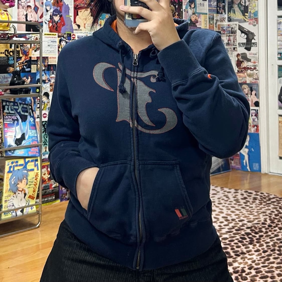 나이키 00'S 스티치 빅로고 네이비 후드집업 상품이미지1