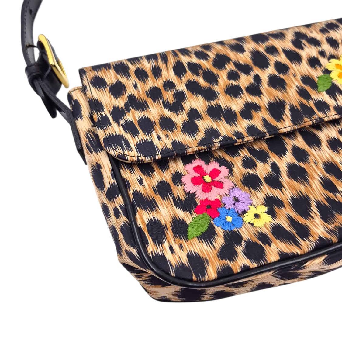 90s 모스키노 레오파드 새틴 벨트 핸드&숄더백 상품이미지4