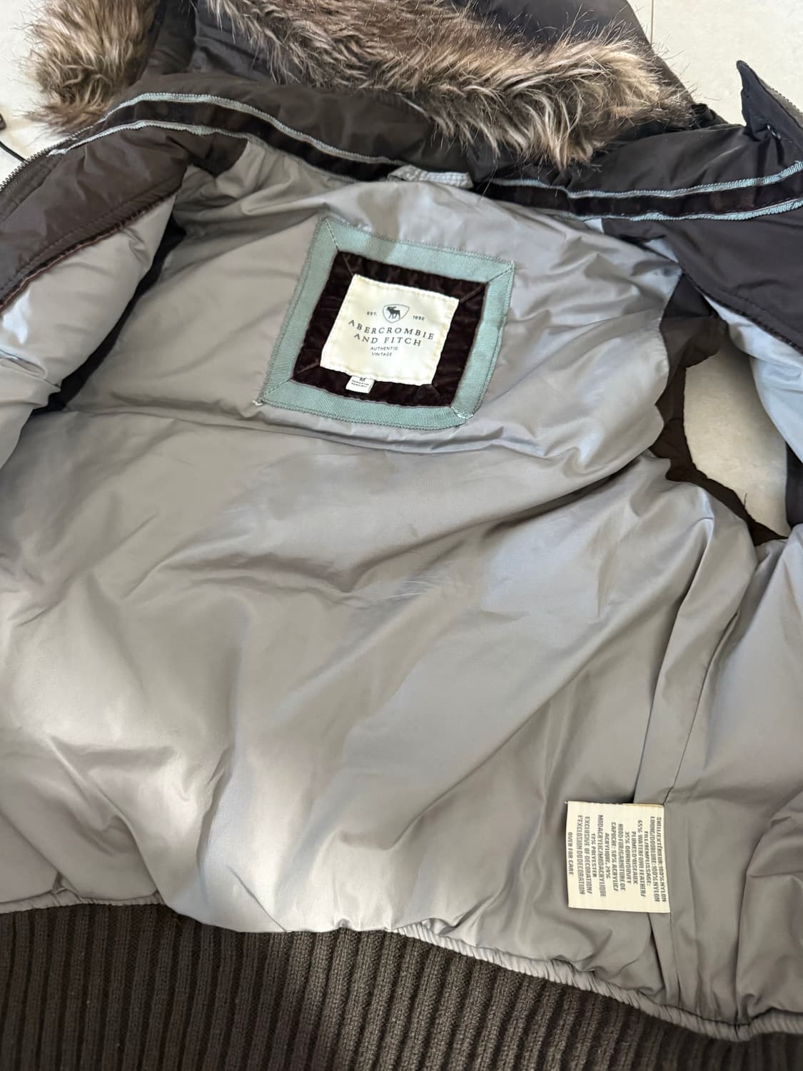 아베크롬비 퍼 패딩 조끼 브라운 모자 퍼 홀리스터 빈티지 브라운 상품이미지3