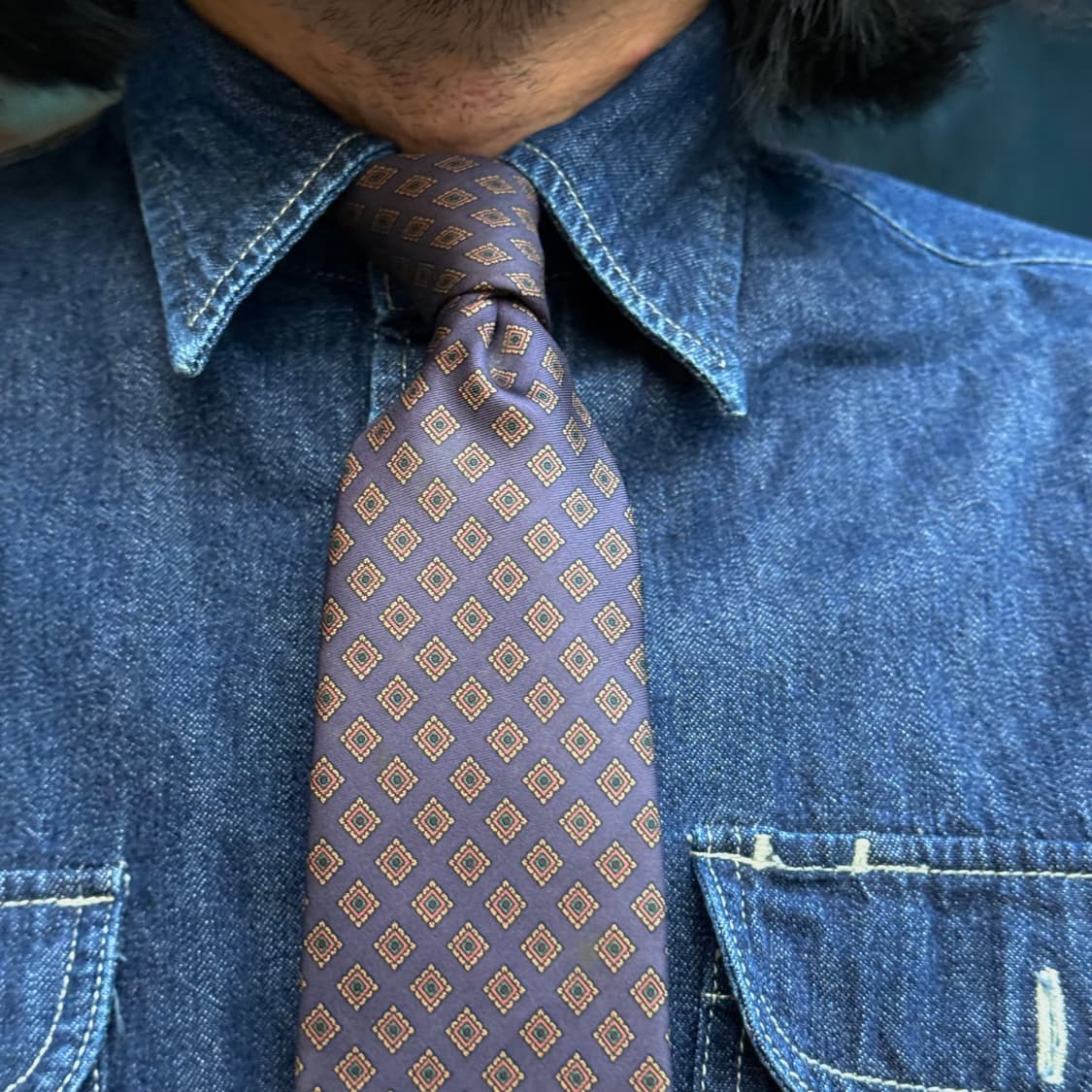 Reoverto Capucci 지오메트릭 패턴 실크타이 상품이미지7