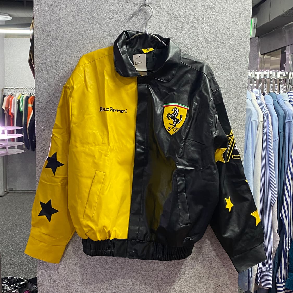 페라리 투톤 스타 레이싱 레더자켓 B3260 상품이미지2