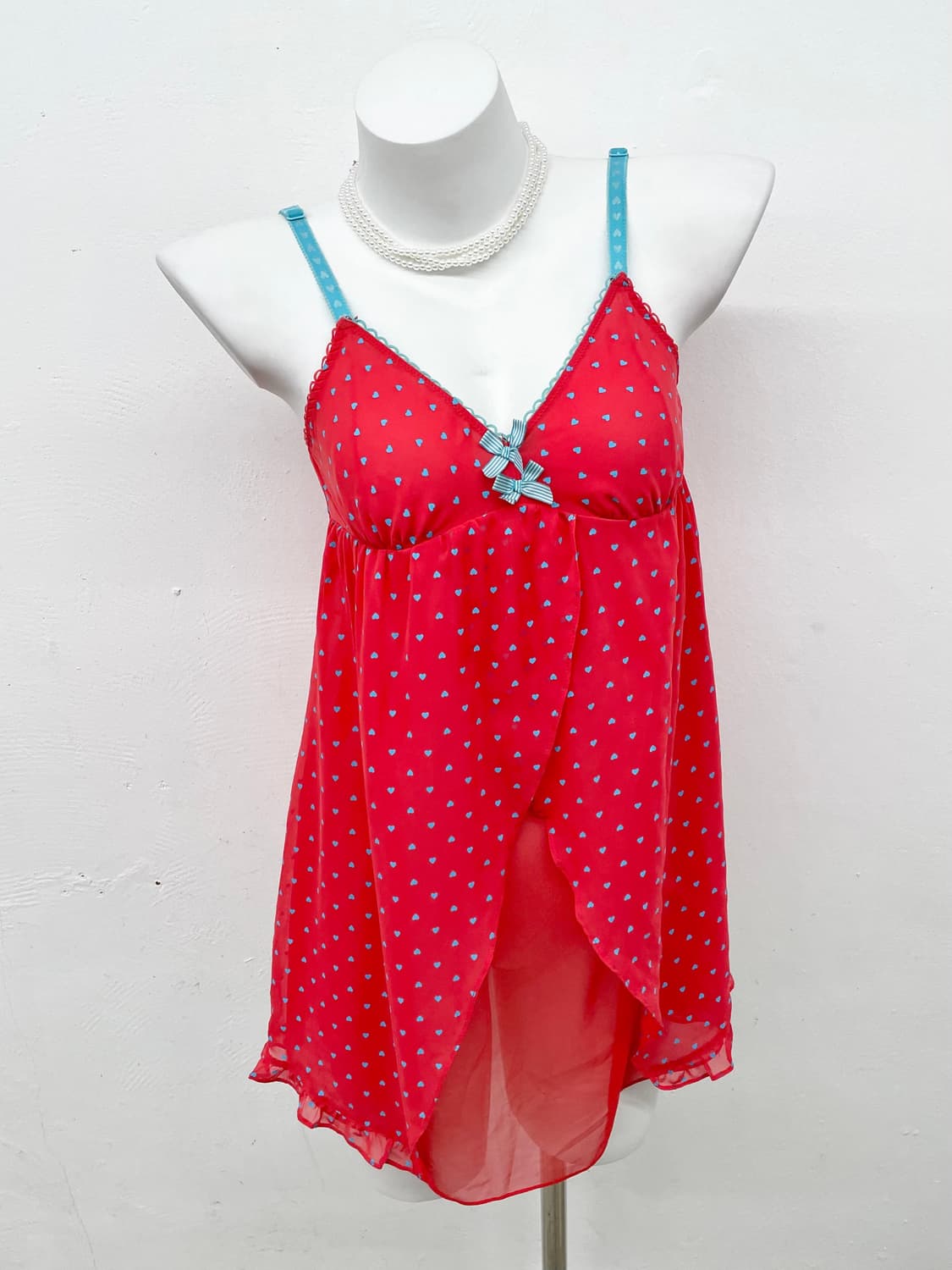 키치 하트 리본 슬립 상품이미지1