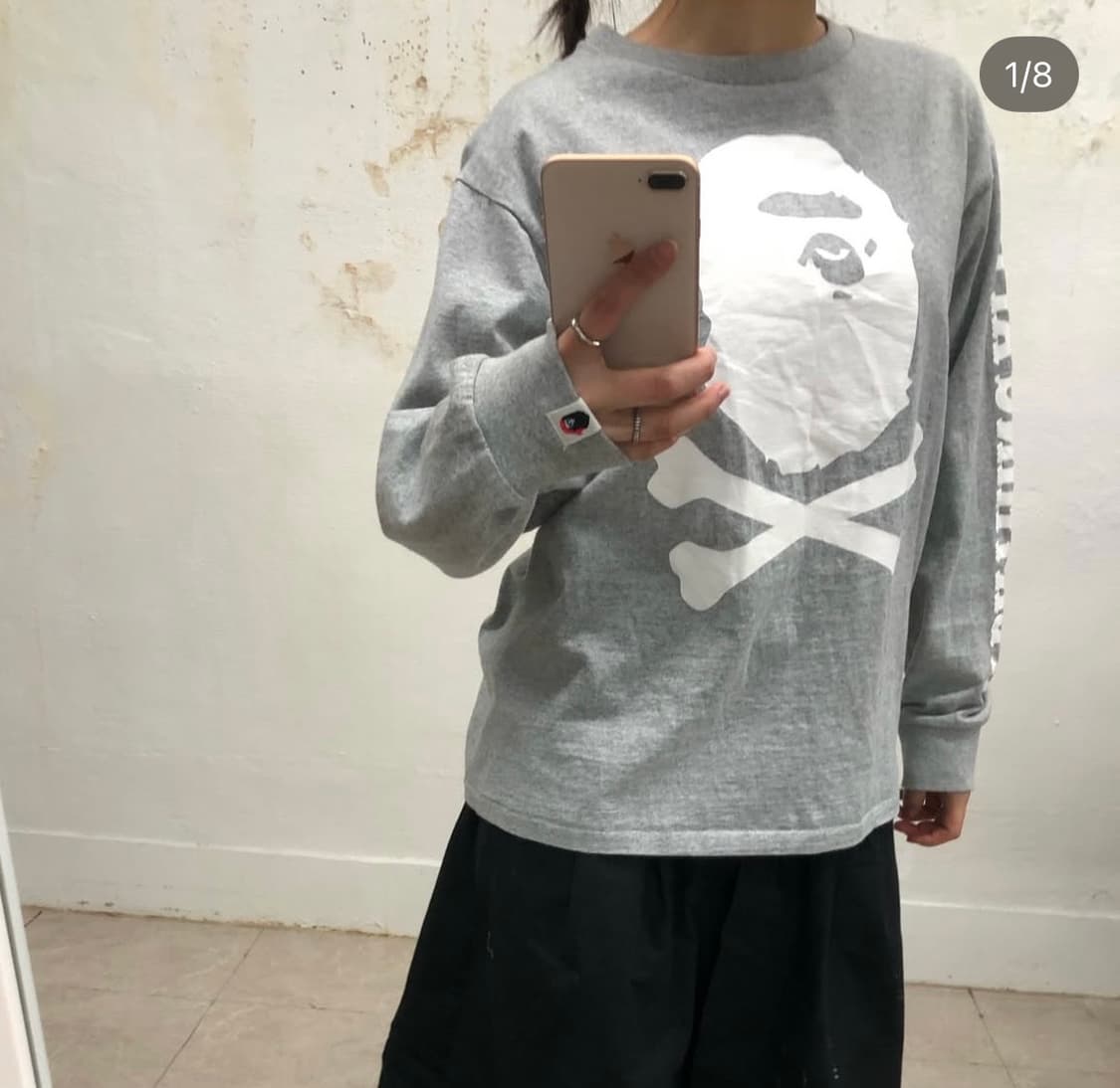 해적 베이프 크로스본 롱슬리브 티셔츠 상품이미지1