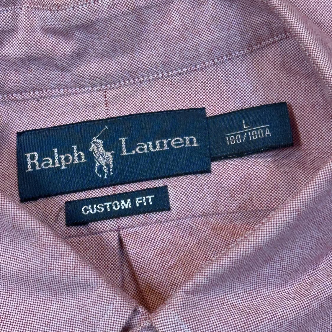 L 폴로랄프로렌 커스텀핏 핑크 코튼 셔츠 상품이미지4