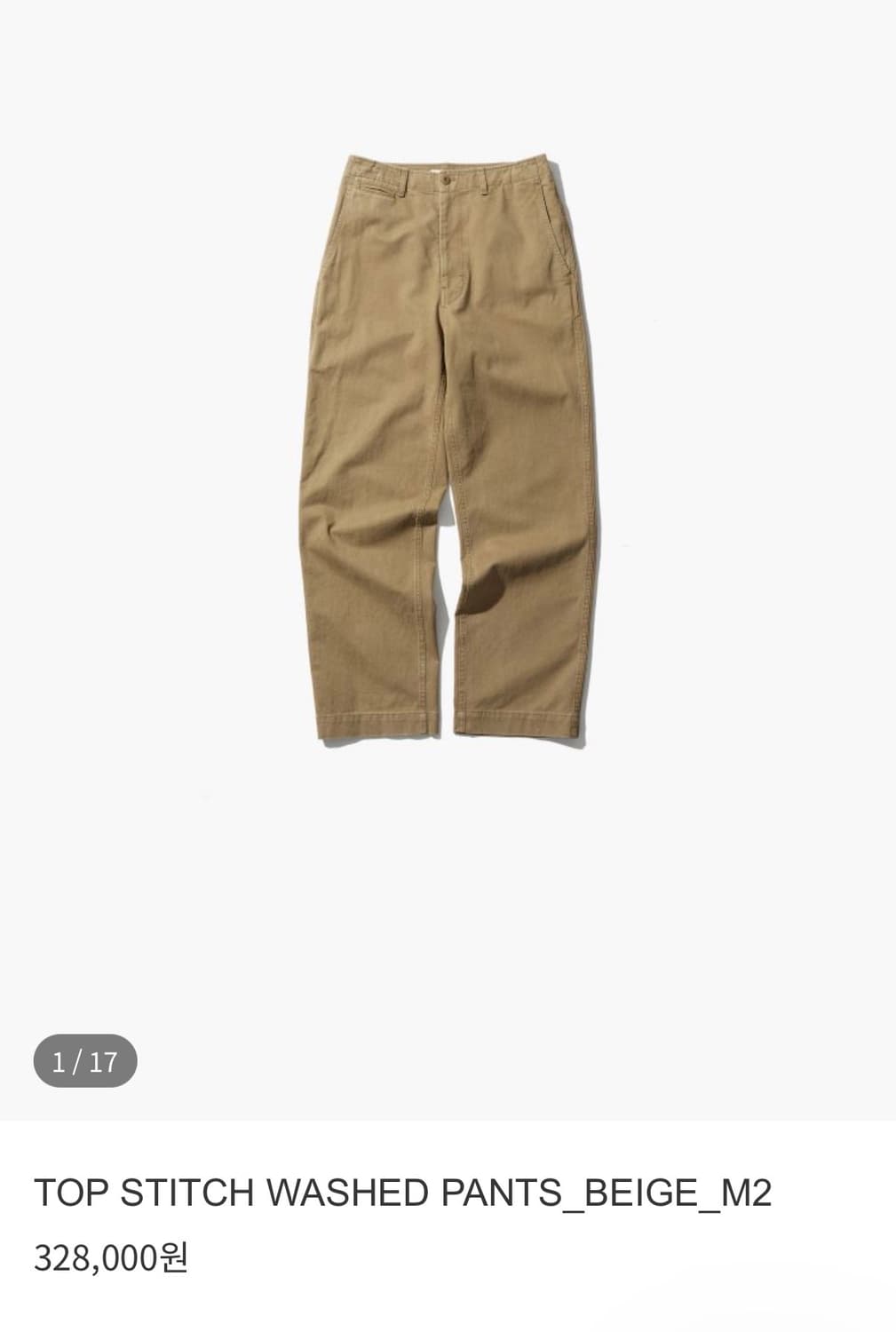 [2] 오토매틱포더피플 탑 스티치 워시드 치노 팬츠 배이지 상품이미지2