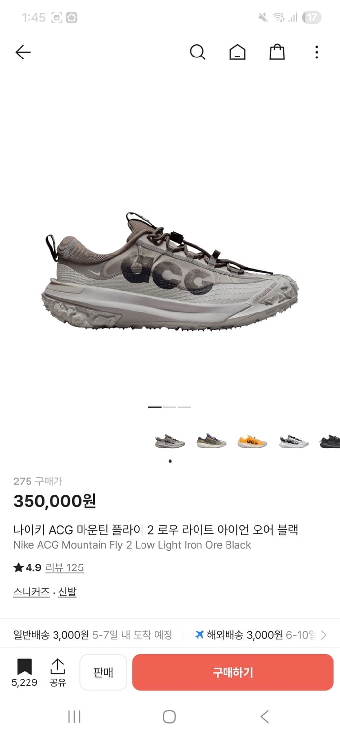 나이키 ACG 마운틴플라이2 아이언 오어 블랙 [275, 새상품] 상품이미지7