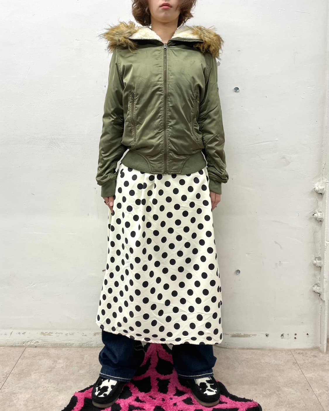 Glossy khaki big hoodie padded jacket  상품이미지5