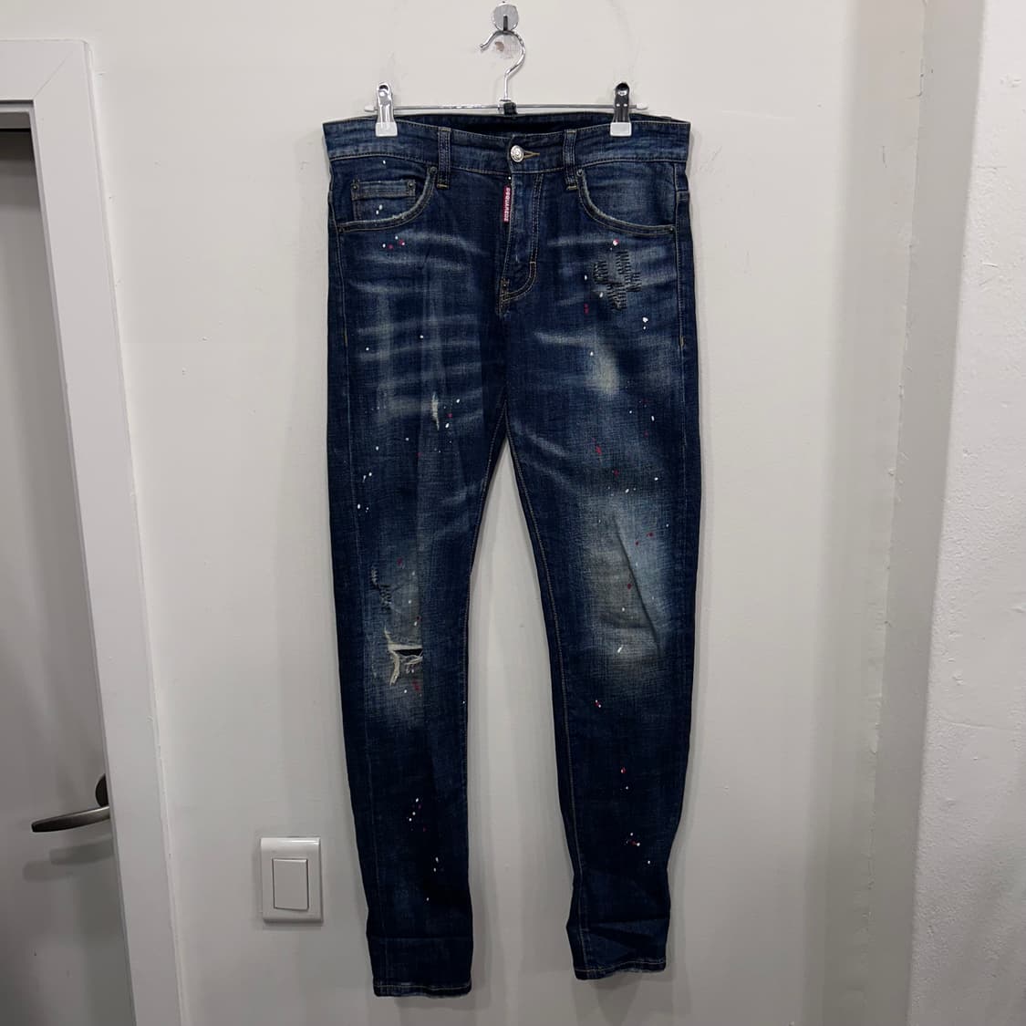 디스퀘어드2 슬림핏 페인팅 스판 데님팬츠 상품이미지2