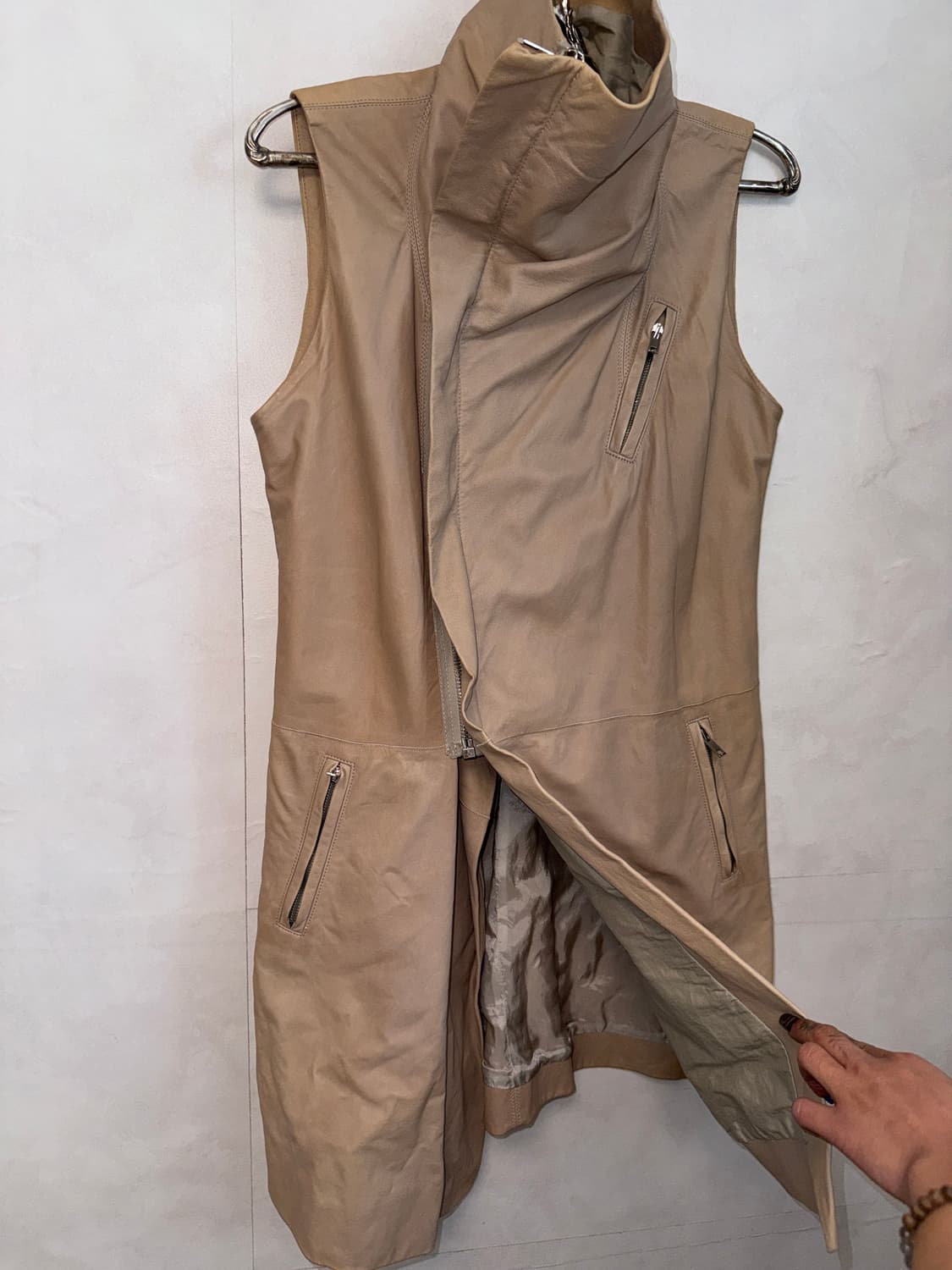 Rick Owens lamb skin high neck vest 상품이미지5