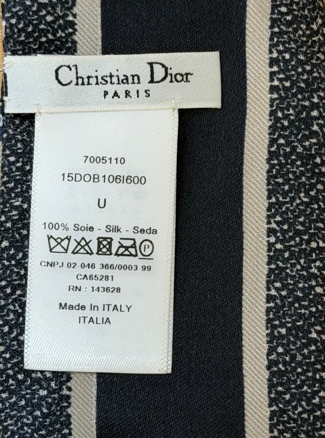 디올 오블리크 미차 스카프 실크 트윌 네이비 블루 상품이미지5