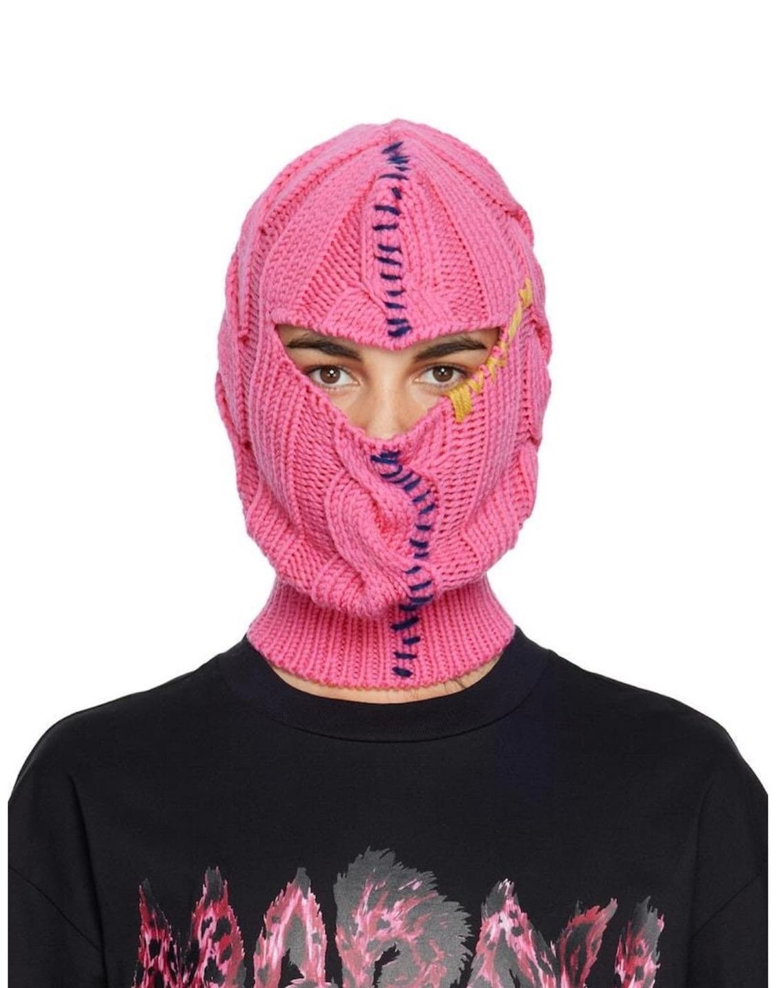 마르니 케이블 니트 후드 바라클라바 핑크 L 상품이미지2