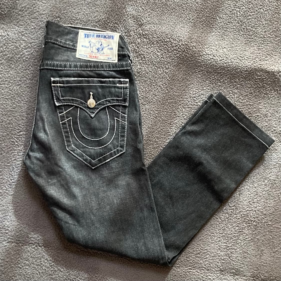 트루 릴리전 SKINNY 블랙진 SEAT 상품이미지1