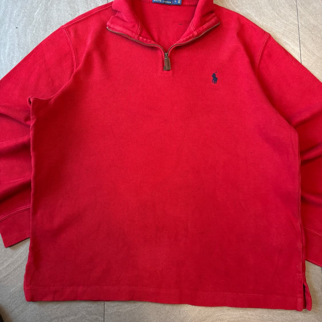 폴로 정품 레드 반집업 니트 상품이미지4