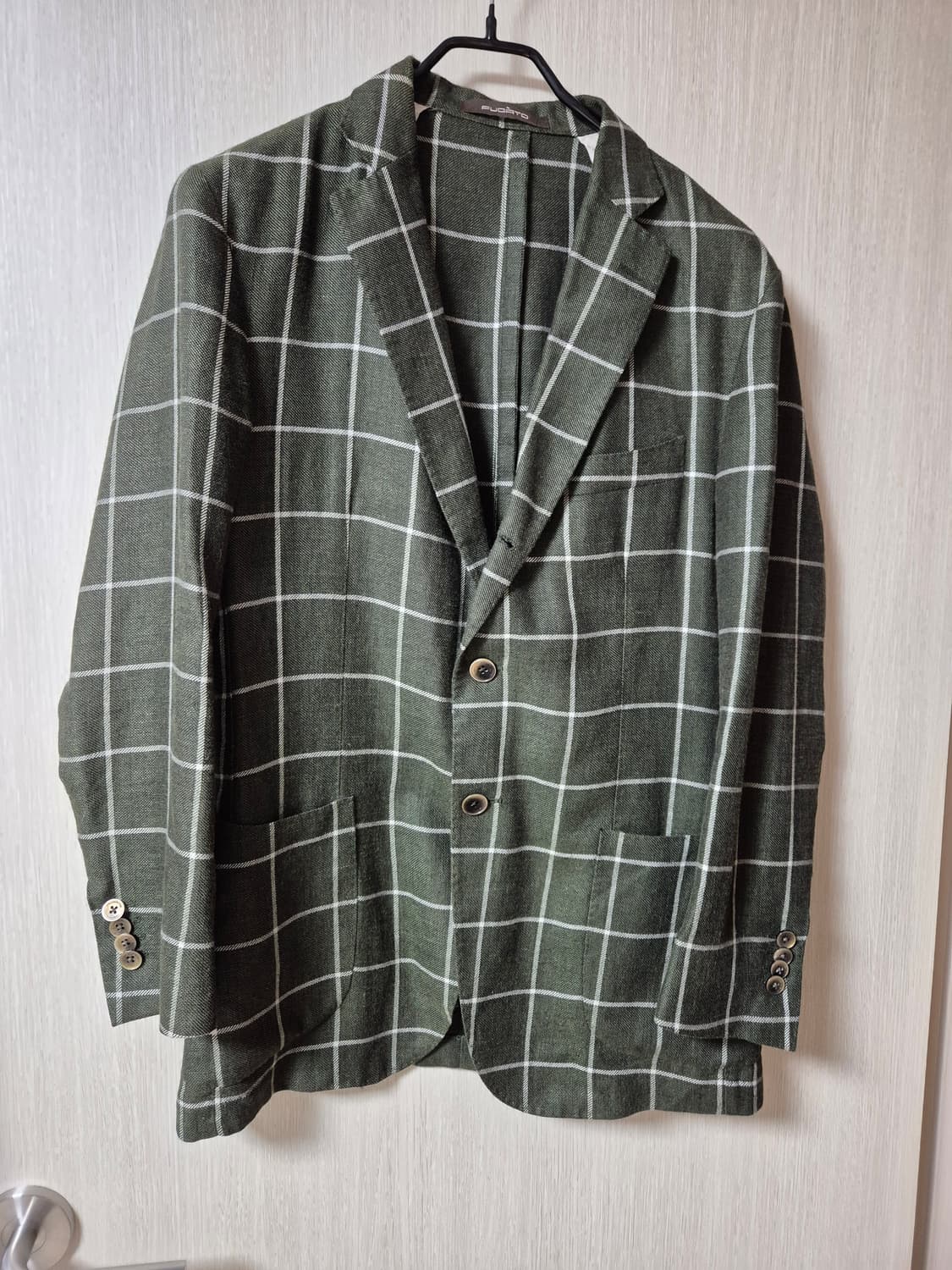 안토니오 푸가토 테일러드 린넨 자켓 체크자켓 상품이미지1