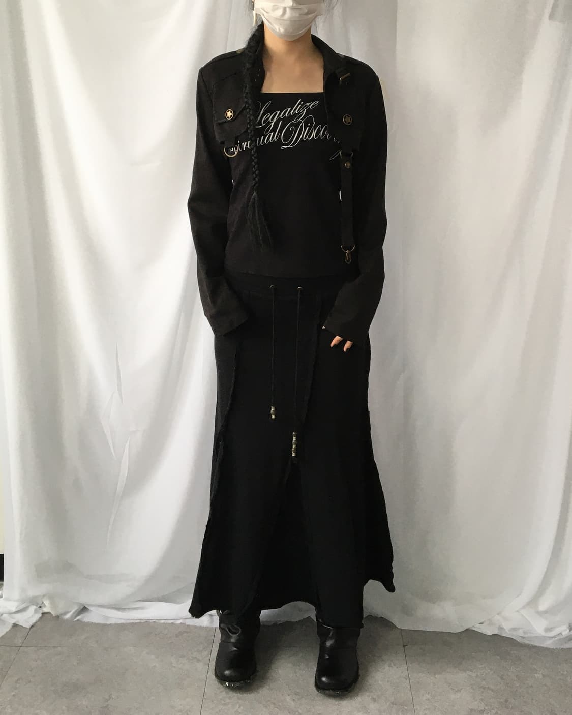 Cut off line detail long skirt 상품이미지7