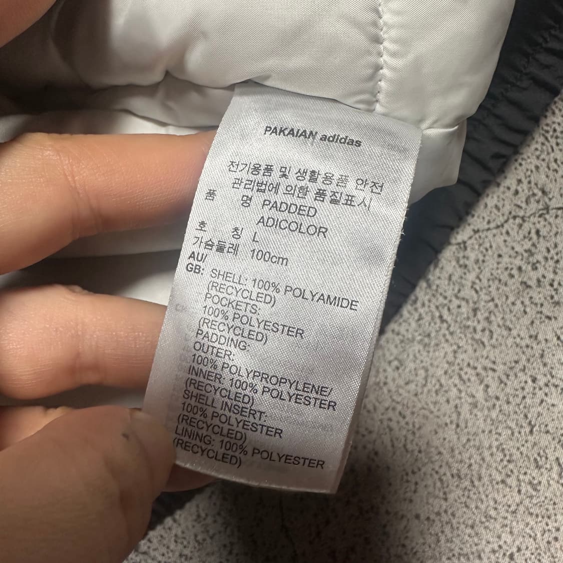 ✨ (바배) 아디다스 범고래 빅로고 흰검 아디컬러 누빔 패딩 점퍼  상품이미지6