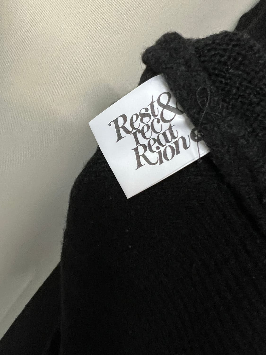 레스트앤레크레이션 오버사이즈 폴로 니트 탑 블랙 상품이미지7