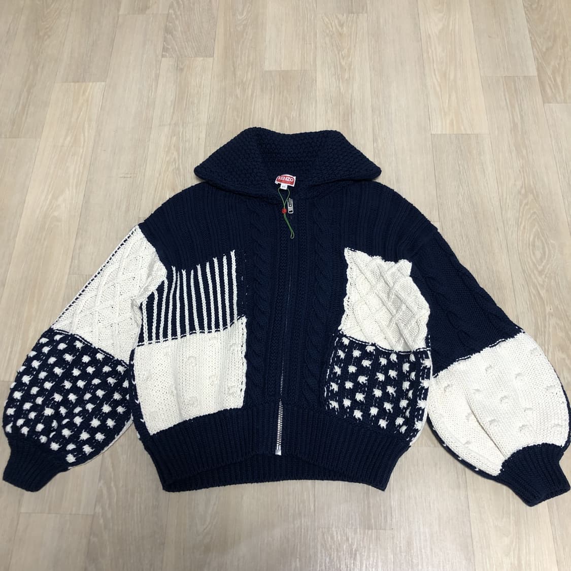 (XS) 새상품 겐조 파리스 KENZO 코튼 세일러 버블 가디건 네이비 상품이미지1