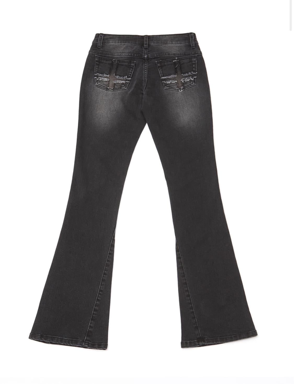 스키즘인듀싱CROSS BACK FLARE JEANS BLACK (S/S) 상품이미지2