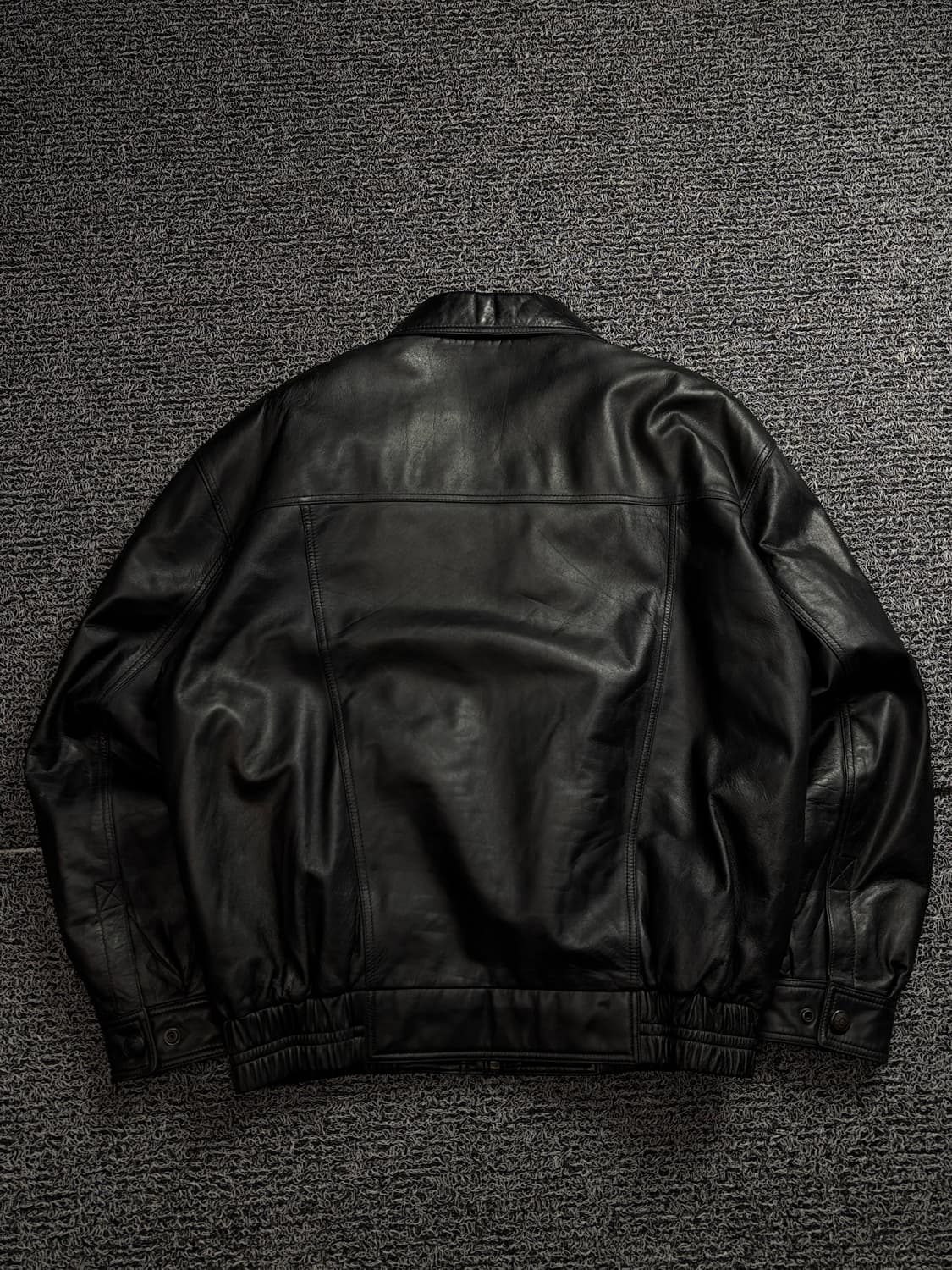 90s 빈티지 아카이브 램스킨 레더 봄버 자켓 블랫 1898 상품이미지4